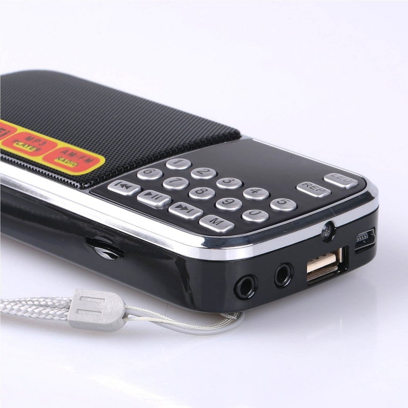 LETING FM Portable Radio with Flashlight, One-Key Search & Station Memory, Supports USB, AUX, TF Card, Rechargeable 800mAh Battery â€“ Best Gift Idea - Image 4